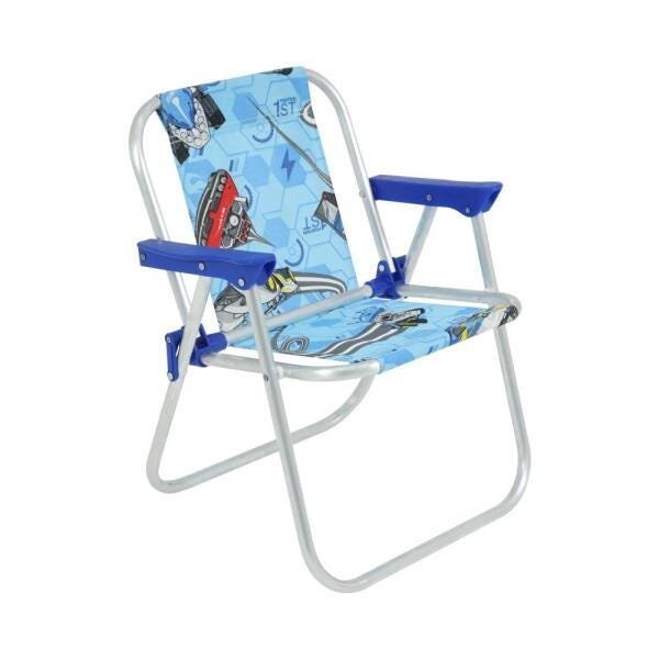 Cadeira Infantil Alumínio Praia Barbie e Hot Wheels Bel - Hot Wheels - Azul - 2