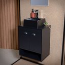 Ver imagem 4 de Gabinete Armário para Banheiro 50cm MDF com Cuba - Latina Preto