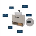 Ver imagem 7 de Gabinete Armário para Banheiro 50cm Mdf com Cuba - Latina Preto