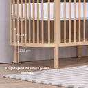 Ver mais imagens de Berço Americano de Madeira Linha Kurve Carvalho Malva – Conforto e Elegância para o Bebê