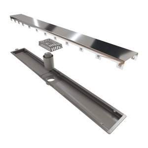 Ralo Linear Novii Sifonado 8898 75cm Saída Central com Tampa Inox Polida Inox Polido 8898
