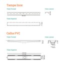 Ver imagem 2 de Ralo Linear Novii Sifonado 8898 75cm Saída Central com Tampa Inox Polida Inox Polido 8898