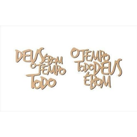 Kit Quadro Decorativo - Deus É Bom o Tempo Todo 2un - Crú