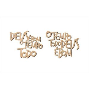 Kit Quadro Decorativo - Deus É Bom O Tempo Todo 2un - crú