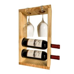 Adega Suporte Porta Vinhos e Taças Compacta e Portátil Rústica - Palleter - 1