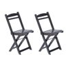 Kit 2 Cadeiras Dobrável 100% Madeira Maciça Ypê Ideal para Áreas Externas e Internas Preto - 1