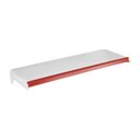 Ver imagem 1 de Bandeja Prateleira Com Reforço 30x91 Gôndolas New Plus com Porta Etiqueta Vermelho - SA Gôndolas