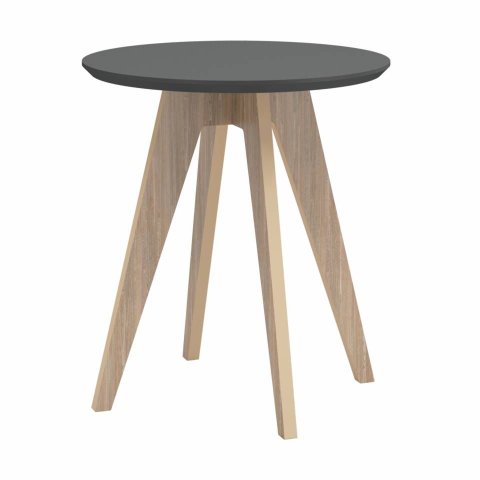 Mesa de Canto Retrô TB38 Dalla Costa:Grafite com Carvalho