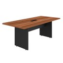 Ver imagem 1 de Mesa de Reunião 2,00×0,90M com Caixa de Tomada - Workstart - Nogal Sevilha/Preto - 21403