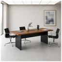 Ver imagem 1 de Mesa de Reunião 2,00×0,90m com Caixa de Tomada - Workstart - Nogal Sevilha/Preto - 21403