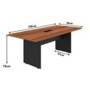 Ver imagem 2 de Mesa de Reunião 2,00×0,90M com Caixa de Tomada - Workstart - Nogal Sevilha/Preto - 21403