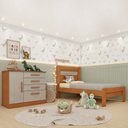 Ver imagem 1 de Conjunto Infantil com Cama 100% MDF e Cômoda Harmonia Yescasa Bege/Cinamomo/Off White