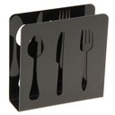 Ver imagem 3 de Porta Guardanapo Preto Acrílico Decorativo Talheres de Mesa 14cm Gourmet Zarg