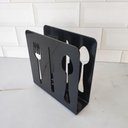 Ver imagem 6 de Porta Guardanapo Preto Acrílico Decorativo Talheres de Mesa 14cm Gourmet Zarg