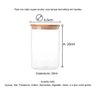 Kit 6 Potes De Vidro 250ml Hermético Redondo Tampa Bambu - 4