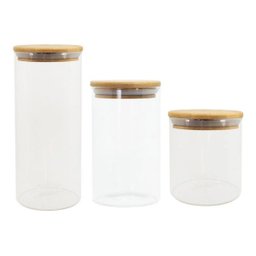 Conjunto Pote Vidro Hermético 500ml 600ml 800ml Kit 6 Unid. - 1