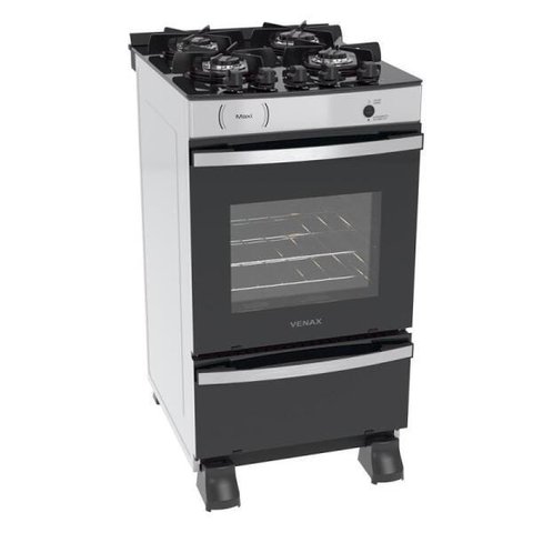 FOGAO 4 BOCAS VENAX MAXI VITREO BRANCO GAS GLP