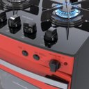 Ver imagem 3 de Fogao 4 Bocas Venax Gaudi Vetro Vitreo Vermelho Gas GLP 220 V
