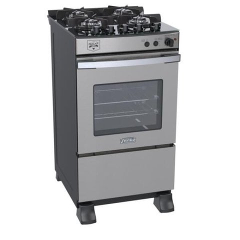 Fogao 4 Bocas Venax Gaudi Vetro Vitreo Inox Gas GLP 220 V