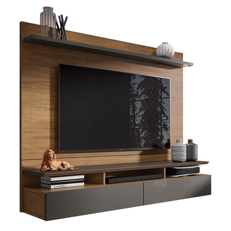 Home Suspenso Noruega Freijó/Grafite Perolizado para TV até 55” - Móveis Leão
