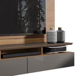 Home Suspenso Noruega Freijó/Grafite Perolizado para TV até 55” - Móveis Leão - 4