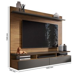 Home Suspenso Noruega Freijó/Grafite Perolizado para TV até 55” - Móveis Leão - 5