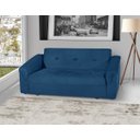 Ver imagem 1 de Sofá-Cama Retrátil com Baú 2 Lugares Argélia - 1,40M - Veludo Azul Marinho