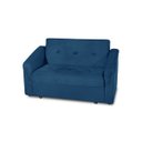 Ver imagem 2 de Sofá-Cama Retrátil com Baú 2 Lugares Argélia - 1,40M - Veludo Azul Marinho
