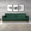 Ver imagem 1 de Sofá Living 3 Lugares Valência - 2,20M - Veludo Verde Escuro