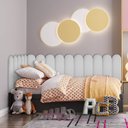 Ver imagem 1 de Kit 6 Placas Cabeceira Nuvem Estofada para Cama Box - Módulo 20cm X 60cm:bege