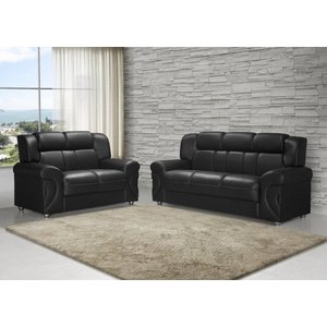 Sofá 3 e 2 Lugares Cronos - 1,90M/1,45M - Corano Preto