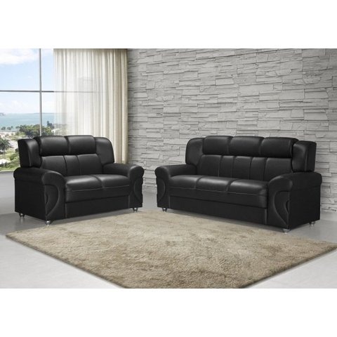 Sofá 3 e 2 Lugares Cronos - 1,90M/1,45M - Corano Preto