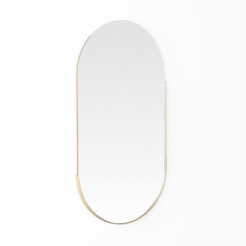 Espelho Oval Luz 2,5 Cm X 84 Cm X 45 Cm Dourado