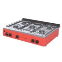 Ver imagem 1 de FOGAO DE MESA 5 BOCAS VENAX GRAND PETIT VETRO VERMELHO GAS GLP