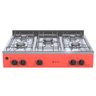 FOGAO DE MESA 5 BOCAS VENAX GRAND PETIT VETRO VERMELHO GAS GLP - 3