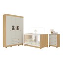 Ver imagem 2 de Quarto de Bebê Completo com Berço Americano 3 em 1 Fofura Multimóveis Mp4649 Madeirado/off White
