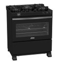Ver imagem 5 de Fogao 5 Bocas Venax Gaudi Vetro Vitreo Preto Fosco Gas GLP 220 V
