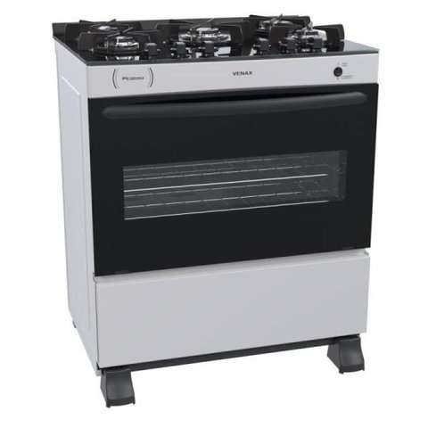 FOGAO 5 BOCAS VENAX PICASSO VITREO BRANCO GAS GLP