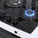 Ver imagem 3 de FOGAO 5 BOCAS VENAX PICASSO VITREO BRANCO GAS GLP