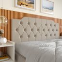Ver imagem 1 de Cabeceira Cama Queen Painel Dobravel Quarto Estiloso Retro:areia