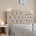 Ver imagem 3 de Cabeceira Cama Queen Painel Dobravel Quarto Estiloso Retro:areia