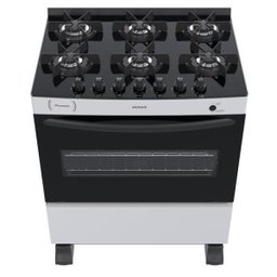 FOGAO 6 BOCAS VENAX PICASSO VITREO BRANCO GAS GLP - 2