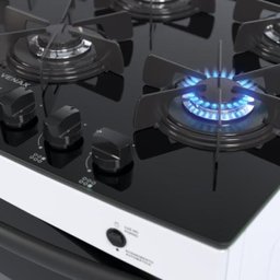 FOGAO 6 BOCAS VENAX PICASSO VITREO BRANCO GAS GLP - 3