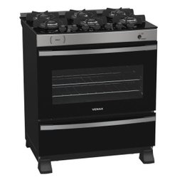 FOGAO 6 BOCAS VENAX MAXI VITREO INOX GAS GLP - 1 FOGAO 6 BOCAS VENAX MAXI VITREO INOX GAS GLP - 1