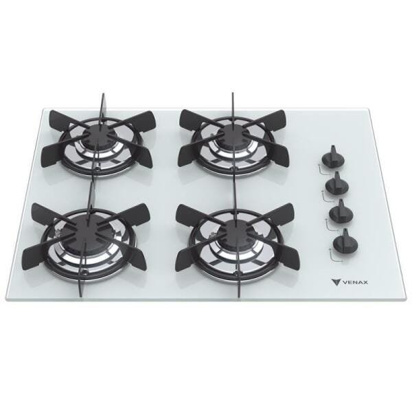 COOKTOP 4 BOCAS VENAX VOLARE BRANCO GAS GLP - 2