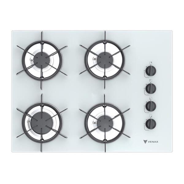 COOKTOP 4 BOCAS VENAX VOLARE BRANCO GAS GLP