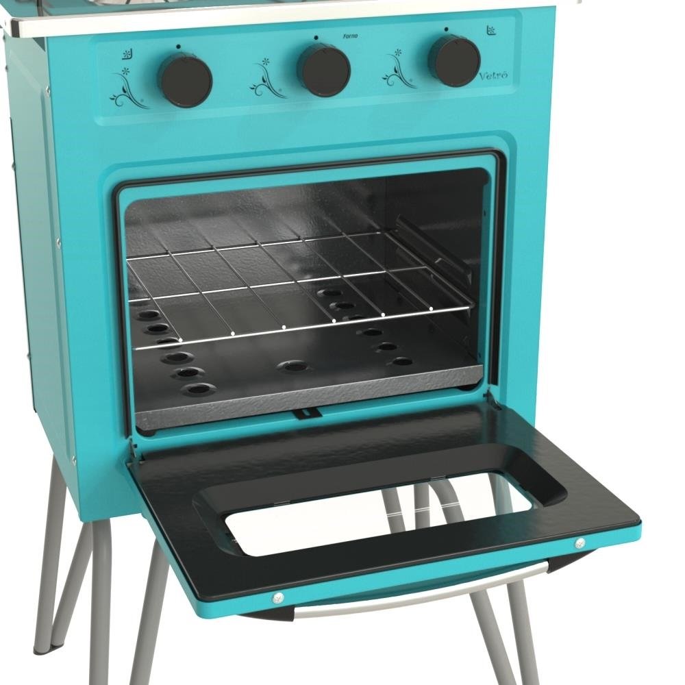 FOGAO 2 BOCAS VENAX GEMINI VETRO VERDE GAS GLP - 4