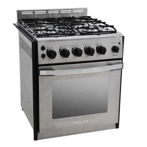 FOGAO DE EMBUTIR 4 BOCAS VENAX GAUDI PLATINUM GII INOX GAS GLP - 127V