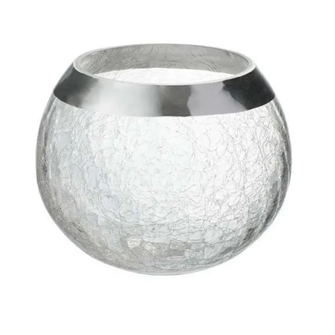 Castical Bola Craquelado Transp/prata 15 Cm Home Collect
