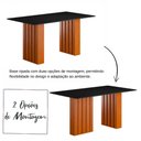 Ver imagem 3 de Mesa Sala Jantar Santiago 160x90 Cm com Tampo de Vidro Cinamomo/preto